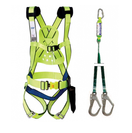 Full body harness kit COV B1+ hanging rope with 2 steel hooks