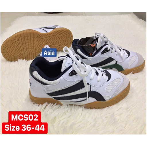 ASIA MCS02 canvas shoes, white fabric with blue and black stripes (36-44)