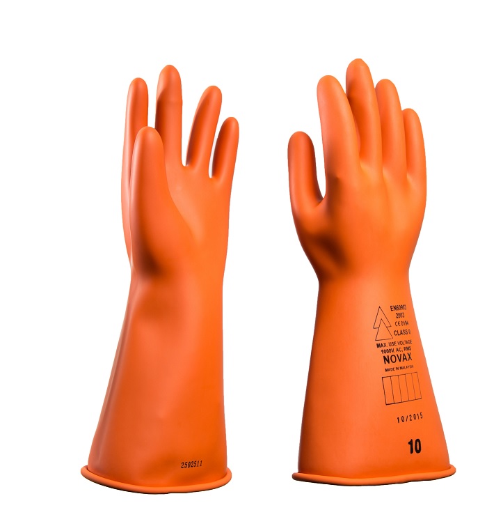 Rubber insulating gloves 1000V Novax Class 0 (360mm)