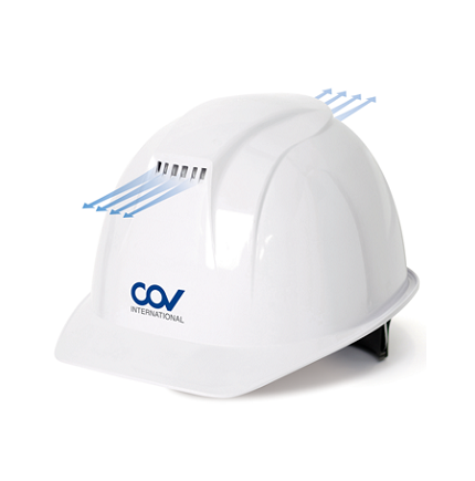 Protective helmet COV A001 has ventilation holes