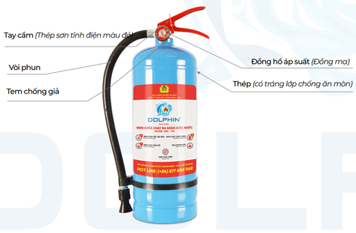 Bình chữa cháy gốc nước Dolphin DPA-T3L