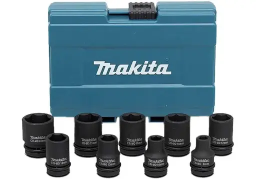 Makita D-41517 Socket Set (9 pieces 8-24mm)