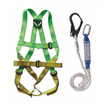Full body safety harness Adela H45+EF31 / H4538E , with 1 steel hook & shock absorber