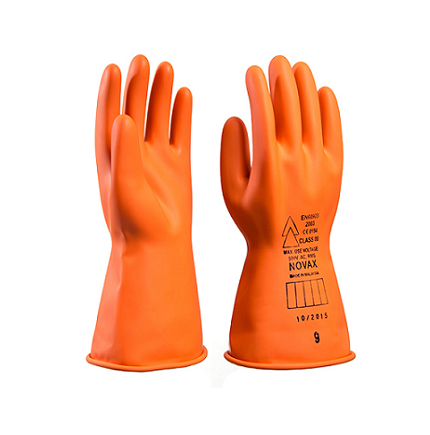Rubber insulating gloves Novax Class 00 - 500V/360mm 